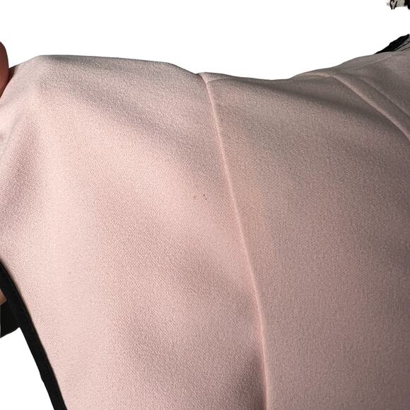 Tommy Hilfiger SIZE 10 Pink Ruffled Black Detail Short Sleeve Fit & Flare Dress - Picture 7 of 12